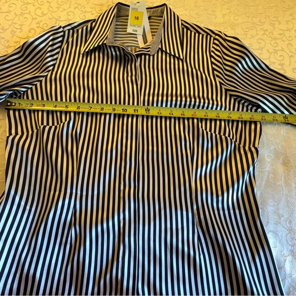 Marks & Spencer Black and White Striped Blouse - Picture 9 of 15